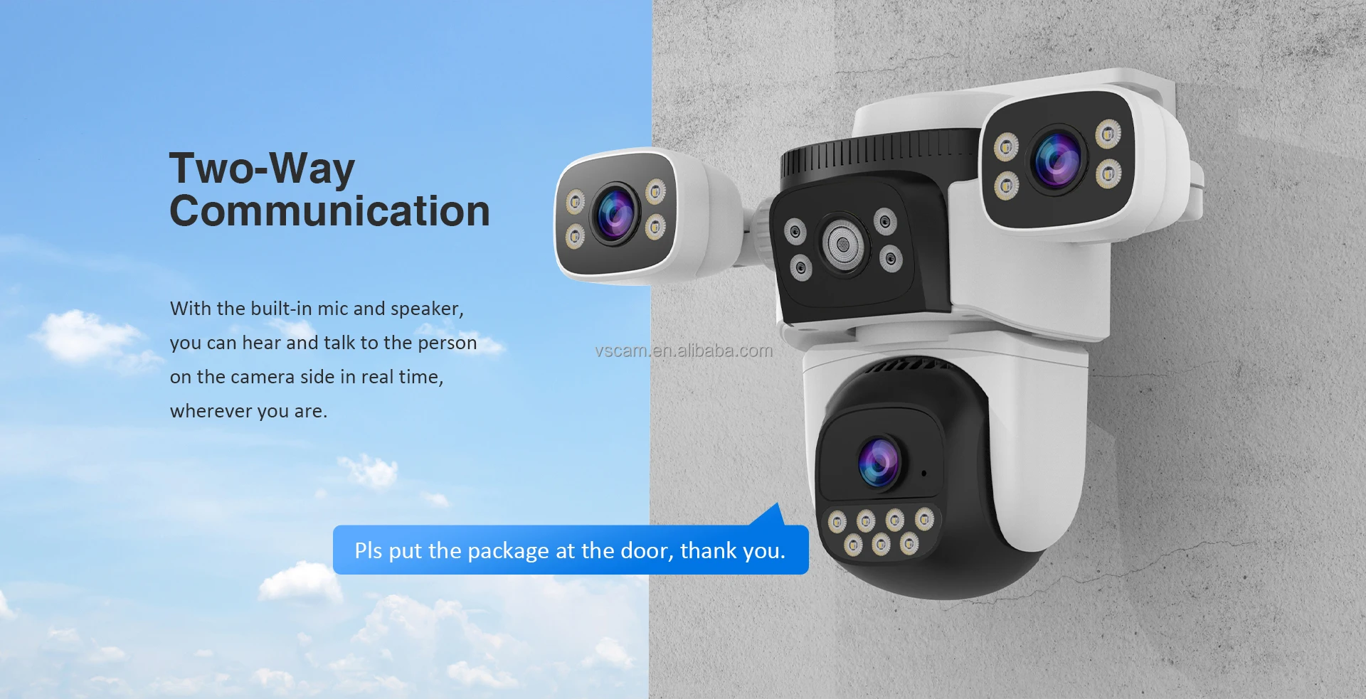 Speaker Two Way Communication Cctv Camera Hikvision DS-2CE17D0T