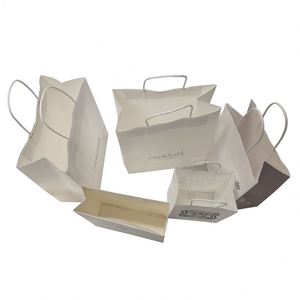 Wholesale Luxury Silk Paper Bag New <b>Design</b> Brown Kraft Logo Boutique <b>Packaging</b> for Crafts <b>and</b> Candles Black Shopping Gift Bag - Product Image 1