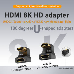 180 Graden Hd 2.1 8K @ 60Hz Converter U-Vorm Man Naar Vrouw Adapter Voor Monitor Scherm Laptop Ps4/3 Pc Tv Projector Extender - Product Image 2