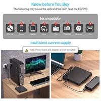 5 en 1 Ultra-mince Portable optique USB 3.0 lecteur de CD/DVD externe graveur de CD ROM graveur lecteur de disque externe ordinateur portable