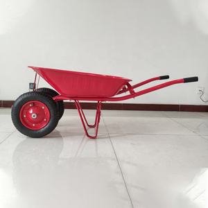 व्हीलबैरो डबल व्हील बैरो बड़े कंक्रीट व्हीलबारो 2 व्हील मेटल ट्रॉली - Product Image 5