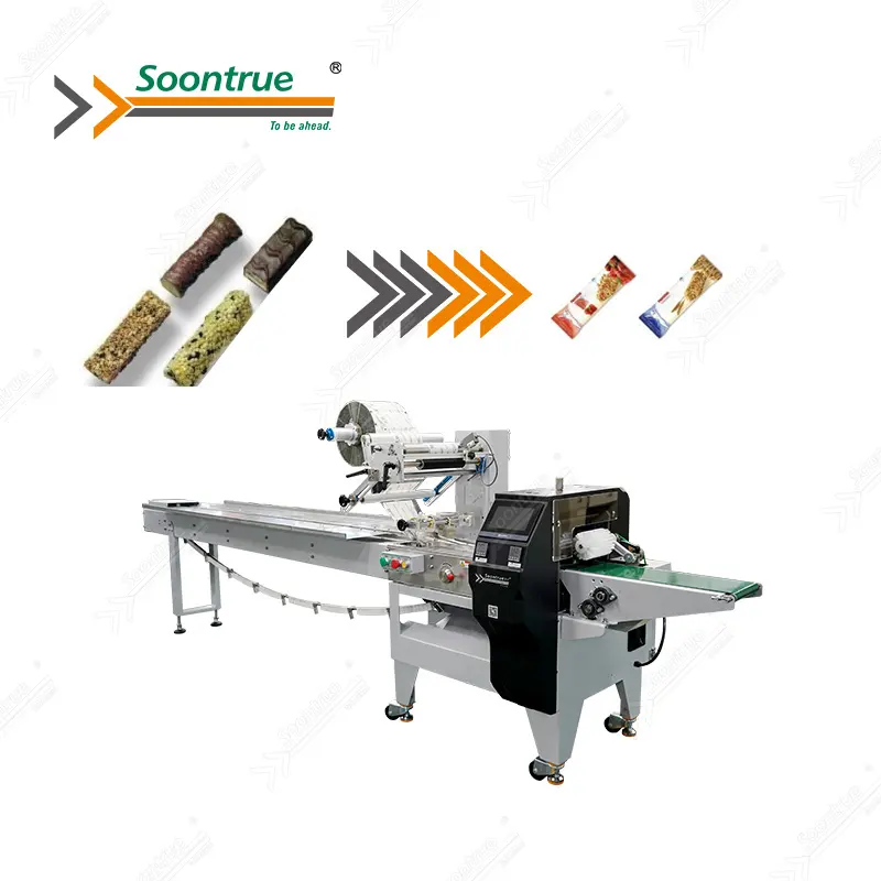 auto full servo horizontal hffs chocolate candy energy cereal bar snack packing machine prices