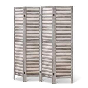 Longtu Écran à <span class=keywords><strong>persiennes</strong></span> pliant à 4 <span class=keywords><strong>panneaux</strong></span> Séparateur de pièce à cadre en bois rustique en bambou gris pour salon salle à manger espace de bureau - Product Image 1