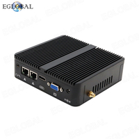 Mini PC EGLOBAL Intel Celeron J5005 de Cuatro Núcleos, Doble LAN, Doble COM, Windows 10 Home/Student, 7x24 Sin Ventilador, AES-NI, SSD, Nueva Memoria RAM DDR4