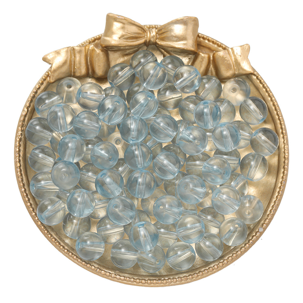 Perles de verre transparentes - bleues