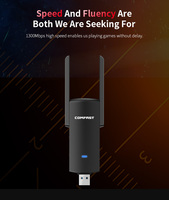 Adaptateur WiFi externe double bande 2,4G/5G 1300 Mbps USB3.0 CF-924AC V2 Comfast 802.11AC