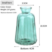 Vase en verre miniature en verre teinté en gros pour le salon, arrangement floral, hydroponique, mini vase en verre en forme de citrouille