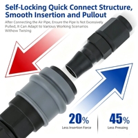 Conector Neumático Tipo C de Plástico y Acero, Autoblocante, para Compresor de Aire, Accesorio de Acoplamiento Rápido, Conector de Tubo PU
