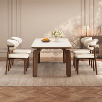 Table à manger en ardoise de style nordique, pour restaurant, petit appartement, rectangulaire, couleur noyer, carrée, multifonctionnelle, haut de gamme, vintage