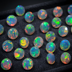 3mm/4mm/5mm/6mm Natural Ethiopian Opal Brilliant Cut Multi Color Play <b>Fire</b> <b>Stone</b> for Jewelry Making Direct Factory Wholesale - Product Image 4