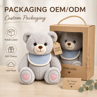 Boneka Beruang Bordir Kustom Langsung dari Pabrik, Karya Seni Pereda Stres, OEM ODM, Boneka Karakter Isi Dakron untuk Merek IP Asli