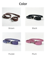 Tali Anjing Kulit Sapi Asli Premium Multi Warna, Buatan Tangan, Lembut, dengan Pinggiran Halus Berlapis Minyak untuk Pemilik Butik OEM