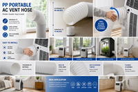 Tuyau d'évacuation flexible en polypropylène haute pression, longueur réglable, durable, pour climatiseur, conduit de ventilation universel pour