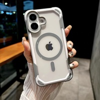 Coque de téléphone B2B en gros pour iPhone 16 Pro Max, transparente, magnétique, moulée par injection, 15 couleurs contrastées, résistante aux chutes, tendance