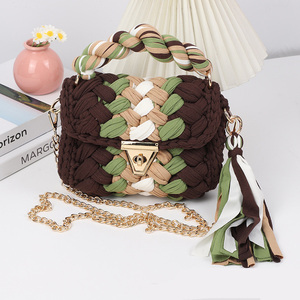 Moda hecha a mano colorida a rayas mujeres verano flecos borla cadena bolsa Correa señoras pequeño portátil <span class=keywords><strong>fiesta</strong></span> hombro <span class=keywords><strong>bolso</strong></span> de <span class=keywords><strong>ganchillo</strong></span> - Product Image 2
