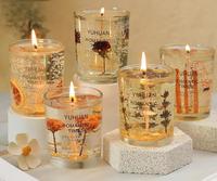 Individuelle Luxus-Heimdekoration Klare Transparente Gelwachs-Kerzen im Glasbecher mit Soja-Aroma