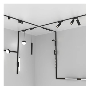 Hệ thống đèn ray từ tính siêu mỏng 48V, đèn <span class=keywords><strong>led</strong></span> âm trần gắn nổi bằng nhôm, đèn ray từ tính gắn nổi - Product Image 6