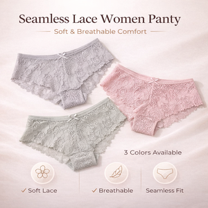Women's Sexy Underwear Panties Soft Lace Thong Low-Rise Seamless Transparent Lingerie with Logo Quick Dry Breathable