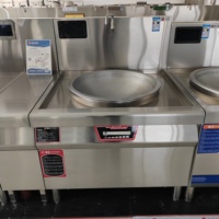 Wok à induction haute puissance de qualité commerciale pour cuisines de restaurant, brûleur unique, grande capacité, chaudière à frire 380V, 15kW