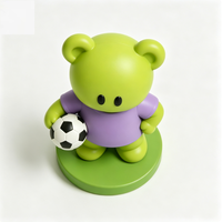 Figurine de bureau personnalisable en PVC, série Ours Vert avec Ballon de Football, boîte mystère 5 cm, jouet décoratif unisexe, cadeau pour les 14 ans et plus