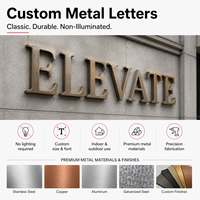 Letras Metálicas 3D Personalizadas en Latón Cepillado, Letras de Acero Inoxidable en Oro Antiguo para Vestíbulo de Oficina, Boutique, Recepción de Hotel