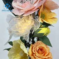 Lumières LED Anpu de luxe à motif floral en organza, indice de protection IP65, pour décorations de mariage, de fêtes et d'événements