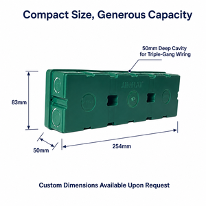 Boîtier de jonction encastré PVC 3 modules type 86, ignifuge, épaissi et profond, pour interrupteur et prise - 8650-1 - Product Image 3