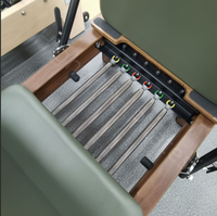 Lit de Pilates Reformer en aluminium à grain de bois, portable, réglable, pour studio commercial, équipement de fitness et de santé, pliable et durable