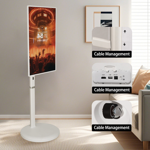 Suministro de fábrica 32 pulgadas Soporte de suelo <span class=keywords><strong>enrollable</strong></span> Smart Mini TV portátil 128GB Android Pantalla táctil Televisión móvil sobre ruedas - Product Image 2