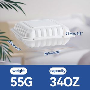 Caja de Plástico MFPP para Alimentos de 7, 8 y 9 Pulgadas, Desechable, Reciclable, Apta para Microondas, con Tapa Abatible, Grabado en Relieve y Logotipo Personalizado para Llevar - Product Image 3