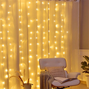 USB תקע חשמל 300 Led חתונה יום הולדת תינוק מקלחת Led נחושת חוט מחרוזת וילון אורות עם 13 מפתח מרחוק עבור קיר קישוט - Product Image 4
