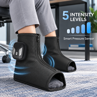 Bottes de massage chauffantes sans fil pour les pieds avec 3 valves à air, nœuds de massage pour les chevilles et batterie rechargeable de 2400 mAh
