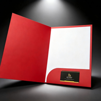 Porte-documents de présentation personnalisé à une ou deux poches, format lettre, imperméable, en papier doux au toucher, avec impression et couleurs personnalisées