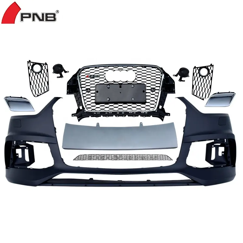 Paraurti anteriore BodyKit auto con griglia a nido d'ape radiatore griglia stile PP ABS RSQ3 stile per Audi <span class=keywords><strong>Q3</strong></span> SQ3 2013 2014 2015
