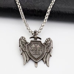 Christian Gothic Quis ut <span class=keywords><strong>Deus</strong></span> ciondolo Vintage arcangelo Michael collana pendente - Product Image 5