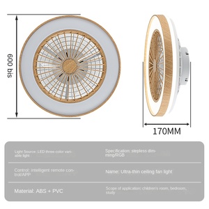 พัดลมเพดาน LED 6ใบพัด ABS ทันสมัยขนาด52นิ้วพัดลมทองแดงบริสุทธิ์มอเตอร์ไฟฟ้ากระแสตรง48วัตต์พัดลมระย้าสำหรับห้องรับประทานอาหารห้องนอน - Product Image 4