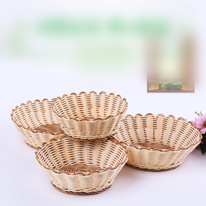 Cesta de Mimbre Sintético Tejida a Mano, Cesta para Almacenar Frutas y Verduras, Tecnología de Tejido Originaria de Linyi - Product Image 4