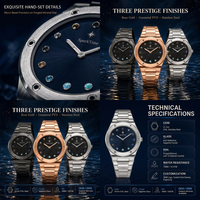 Montre à quartz SparkTime avec cadran en pierre de cristal d'eau céleste