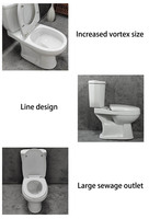 Ensemble WC à Poser en Céramique Deux Pièces, Suite Sanitaire, Lavabo Colonne et Vasque pour Salle de Bain