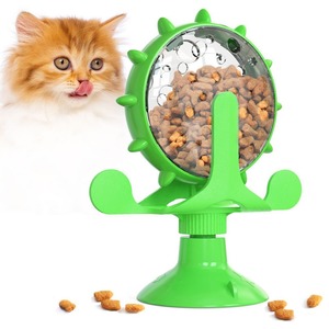 Cat Treat Dispenser Slow Feeding <b>Interactive</b> <b>Toy</b> Green Manual Operation Food Dispensing <b>Pet</b> Feeder <b>For</b> Cats - Product Image 1