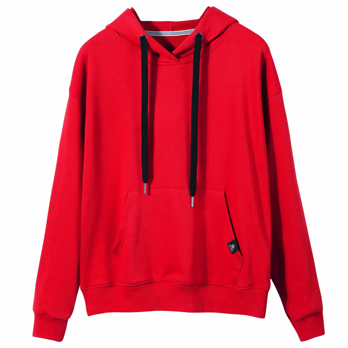 Fitspi Großhandel Langarm Kangaroo Tasche Sweatshirt Baumwolle und Polyester Sportswear Outdoor Wear Hoodie mit Uni-Farbe