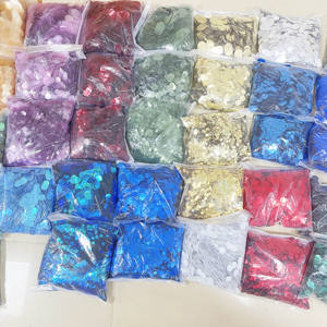 Venta caliente de gran tamaño de colores Paillette lentejuela lentejuelas láser brillante escamas zapatos prendas Nail Art-Made PVC flor Nail Art PET - Product Image 3