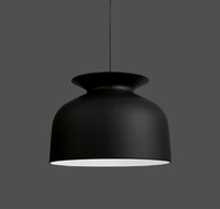 Lampe suspendue de plafond noire mate de conception minimaliste moderne en gros lampe suspendue de salle à manger nordique