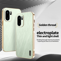 Étui de téléphone Lichicase en cuir uni magnétique avec motif en fil doré pour Oneplus 15 15R ACE 6 6T Coque colorée