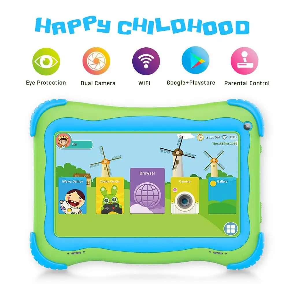 SSA kids tablets PC 7inch wifi gaming tablet christmas gift(Green)