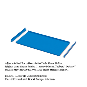 Fami Adjustable Shelf For Cabinets 961X473X54 Mm Dark <b>Grey</b> Ral7000 Metal Bracket <b>Storage</b> Solution - Product Image 3