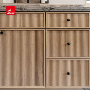 Muebles <span class=keywords><strong>de</strong></span> Lujo Personalizados Alland, Gabinetes <span class=keywords><strong>de</strong></span> Baño con Puerta <span class=keywords><strong>de</strong></span> Panel <span class=keywords><strong>de</strong></span> Madera Maciza <span class=keywords><strong>de</strong></span> Roble Blanco, con Acabado Inteligente y Diseño Acanalado para el Hogar - Product Image 3