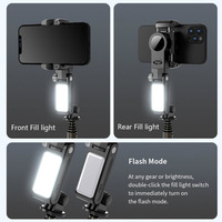 Stabilisateur de smartphone Takenoken avec suivi automatique du visage et rotation à 360° °   Télécommande rotative pour Android iPhone, trépied pour selfie avec lumière LED