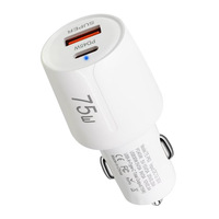 Chargeur de voiture 75W PD45W Type C QC3.0 USB double port, adaptateur de charge rapide pour téléphone portable, iPhone, Samsung, ordinateur portable