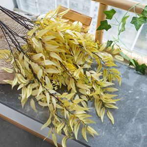 Branche de feuille de bambou artificielle CallaFloral, jaune-vert, tige unique, pour décoration de mariage et de maison - Product Image 1